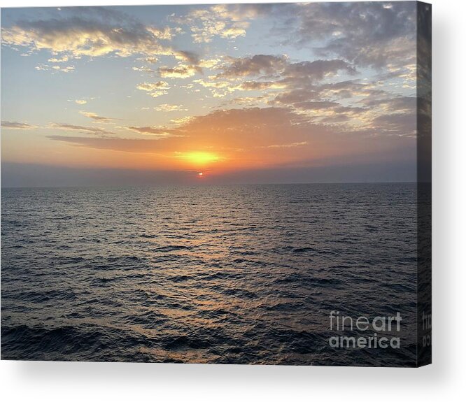 Sunset Acrylic Print featuring the photograph Shipboard Sunset by Kate Conaboy