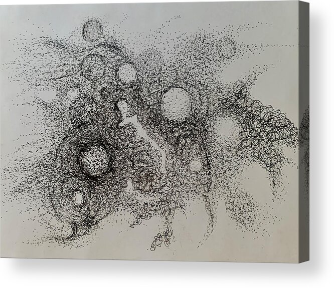 Dust Acrylic Print featuring the drawing Singing Dust by Franci Hepburn
