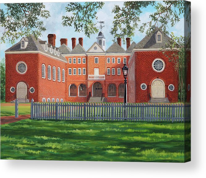 Wren Building Acrylic Print featuring the painting Sir Christopher Wren Building by Guy Crittenden