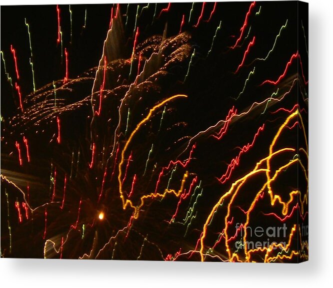 Fireworks Acrylic Print featuring the photograph Sky Fantasy #14 by Rosanne Licciardi