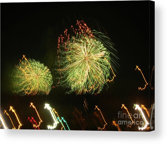 Fireworks Acrylic Print featuring the photograph Sky Fantasy #3 by Rosanne Licciardi