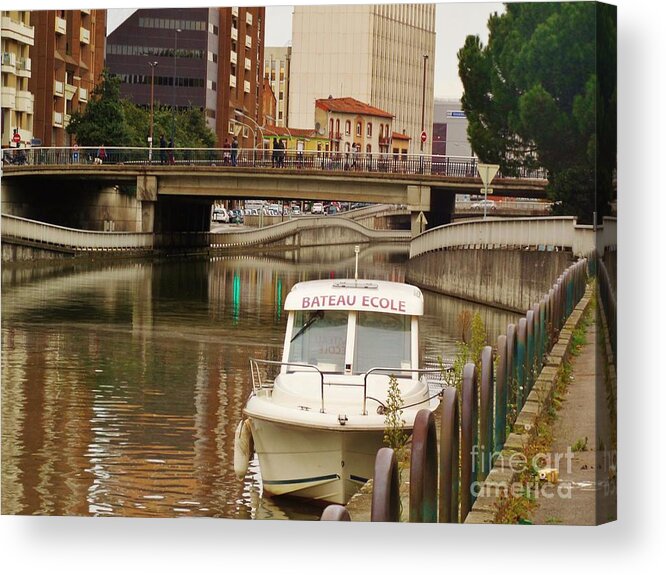  Acrylic Print featuring the photograph Small Boat On Water by Aisha Isabelle
