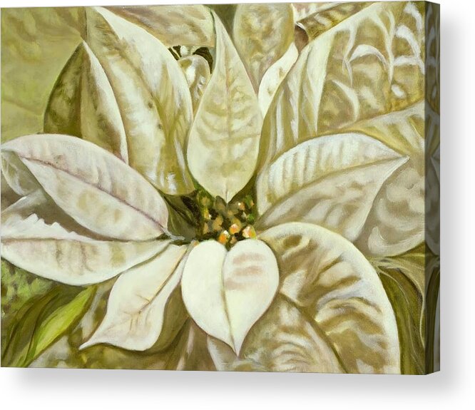 Poinsettia Acrylic Print featuring the painting Snow Dancer by Juliette Becker