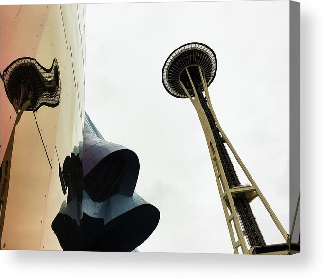 Seattle Acrylic Print featuring the photograph Space Needle and reflection by Aashish Vaidya