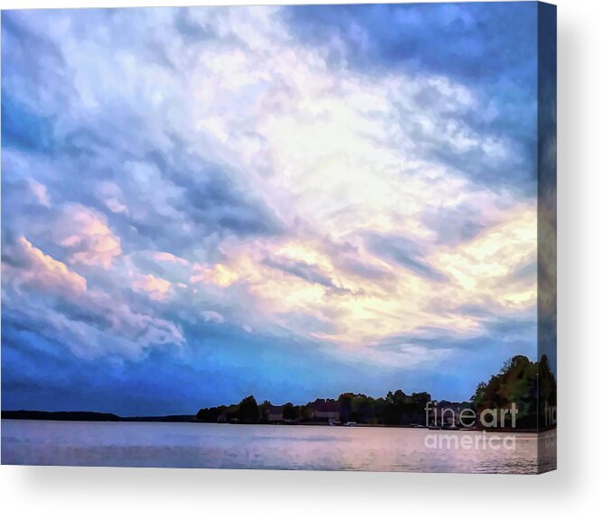 Lake Acrylic Print featuring the photograph Spectacular Clouds at Lake Norman by Amy Dundon