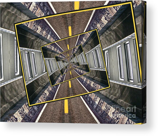 Droste Effect Acrylic Print featuring the digital art Spinning Tunnel by Phil Perkins
