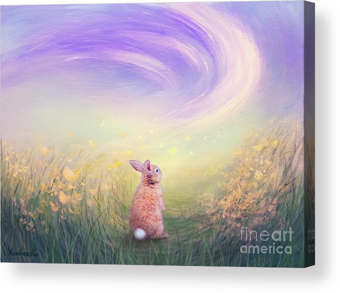 Spring Acrylic Print featuring the painting Spring Flurry by Yoonhee Ko