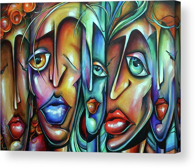 Urban Expressions Acrylic Print featuring the painting State of Unity by Michael Lang