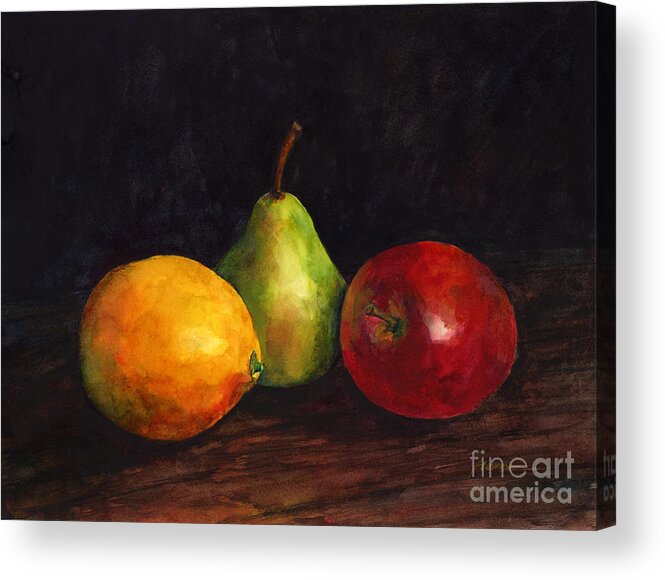 Pear Acrylic Print featuring the painting Still Life with Fruit by Hailey E Herrera