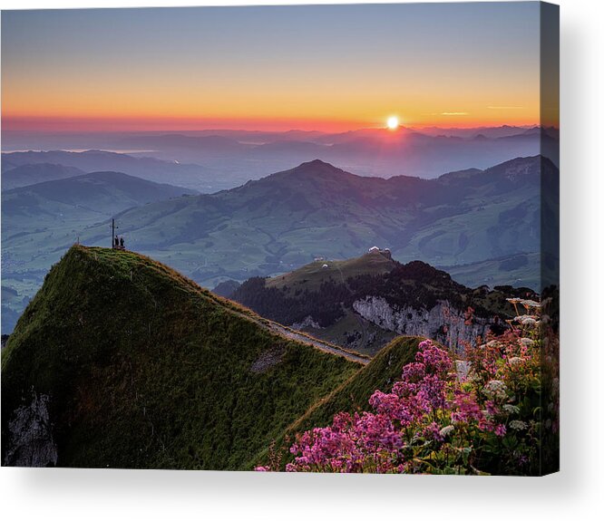 Appenzell Acrylic Print featuring the photograph Sunrise in Appenzell by Serge Ramelli