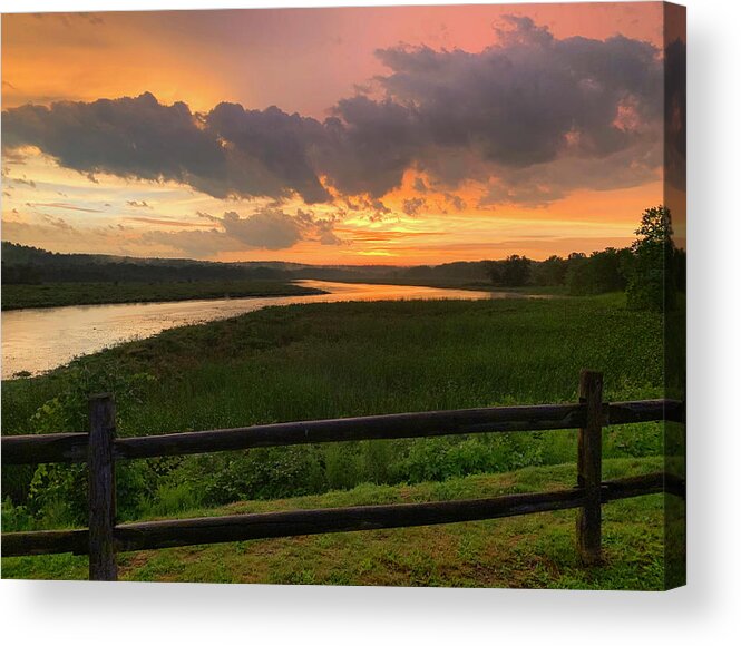 Sunset Acrylic Print featuring the photograph Sunset after a storm by David Pratt