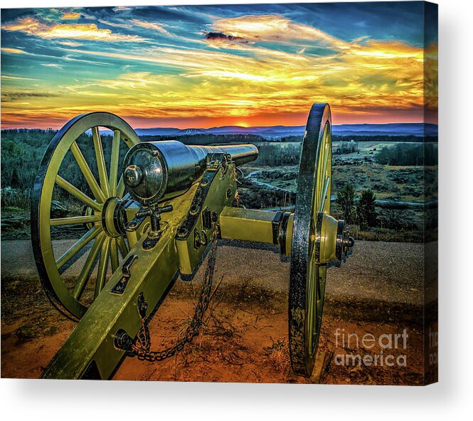 National Park Acrylic Print featuring the photograph Sunset at Little Round Top by Nick Zelinsky Jr