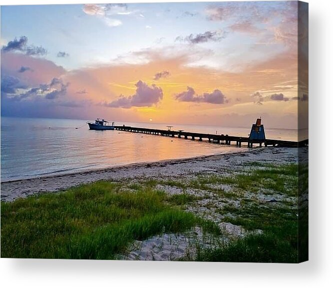 Sunset Acrylic Print featuring the photograph Sunset at the beach by De Aventureo