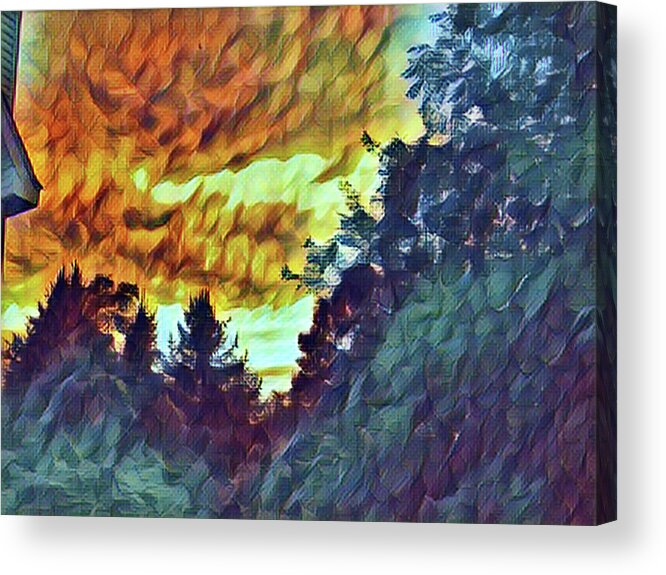 Sunset Acrylic Print featuring the mixed media Sunset by Christopher Reed
