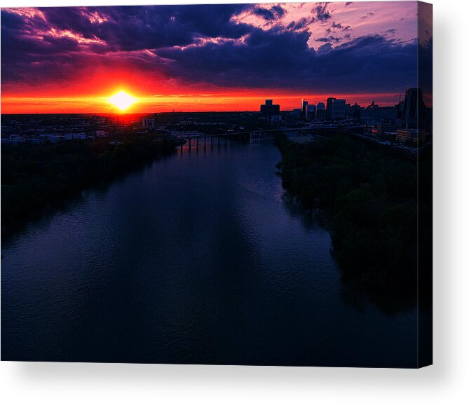  Acrylic Print featuring the photograph Sunset on the James by Stephen Dorton