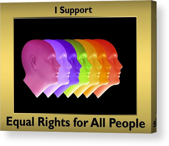 Lgbtq Acrylic Print featuring the mixed media Support LGBTQ Rights by Nancy Ayanna Wyatt