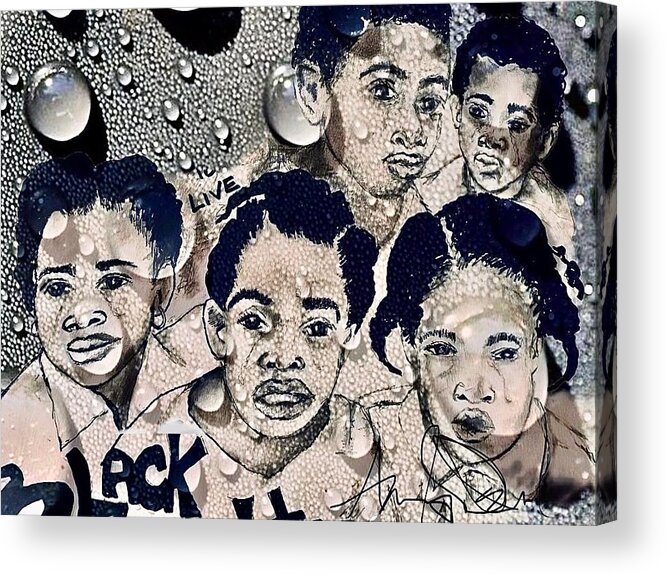  Acrylic Print featuring the mixed media Tears by Angie ONeal