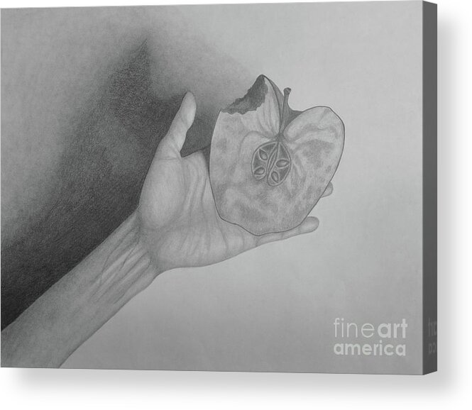 Temptation Of Eve Acrylic Print featuring the drawing Temptation of Eve by Leigh N Eldred