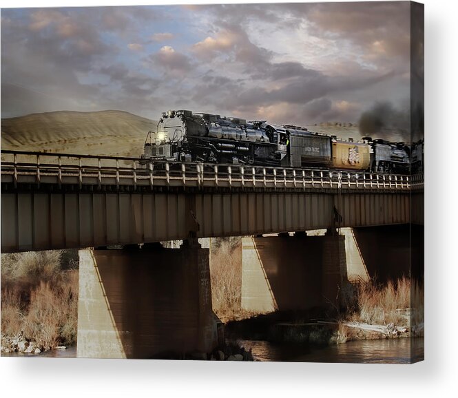  Acrylic Print featuring the photograph The Big Boy at Fort Steele Wyoming by Laura Terriere