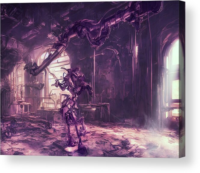 Aiart Acrylic Print featuring the digital art The infirmary by Micah Offman