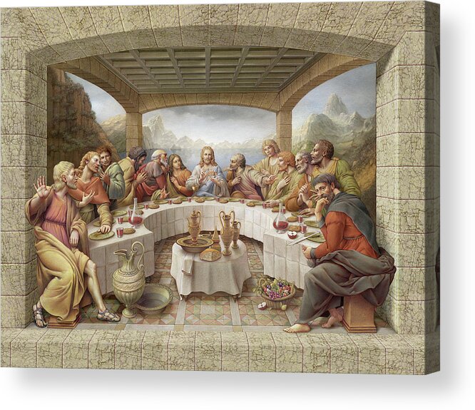 Christian Art Acrylic Print featuring the painting The Last Supper by Kurt Wenner