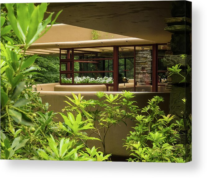 2-events/trips Acrylic Print featuring the photograph The Living Areas View at Falling Waters by Louis Dallara