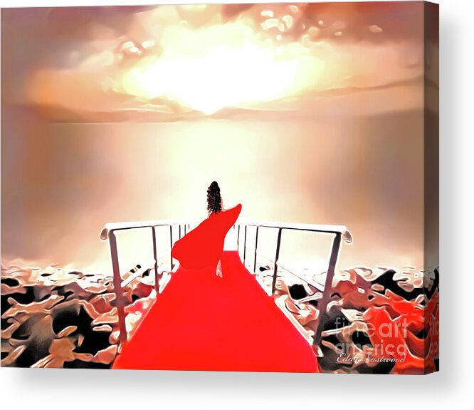 Woman Acrylic Print featuring the digital art The Red Carpet by Eddie Eastwood