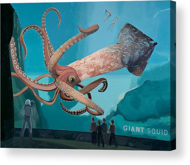 Astronaut Acrylic Print featuring the painting The Squid by Scott Listfield