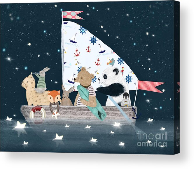 Childrens Acrylic Print featuring the painting The Star Sea by Bri Buckley