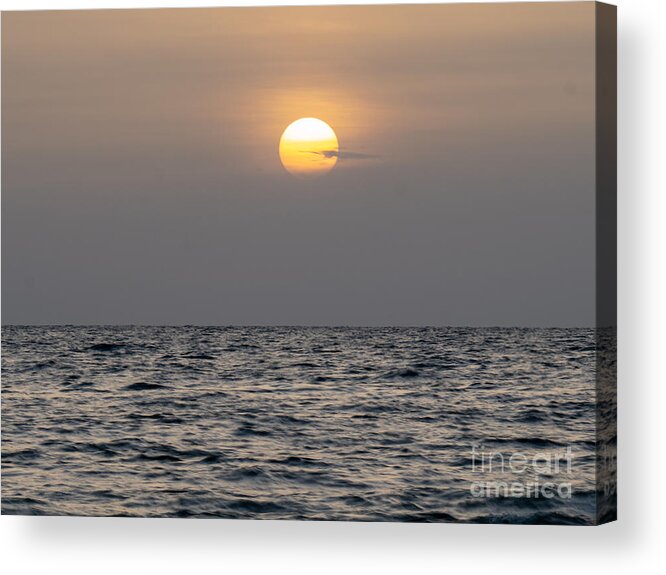 Sunset Acrylic Print featuring the photograph The Sunset Through the Sahara Dust Plume Off the Florida Gulf Coast by L Bosco