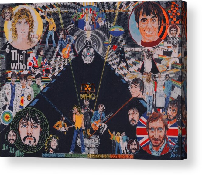 Colored Pencil Acrylic Print featuring the drawing The Who - Quadrophenia by Sean Connolly