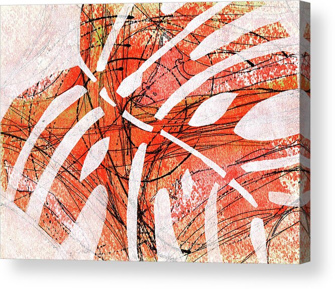 Mid Mod Acrylic Print featuring the painting Tiger Leaf by Cynthia Fletcher