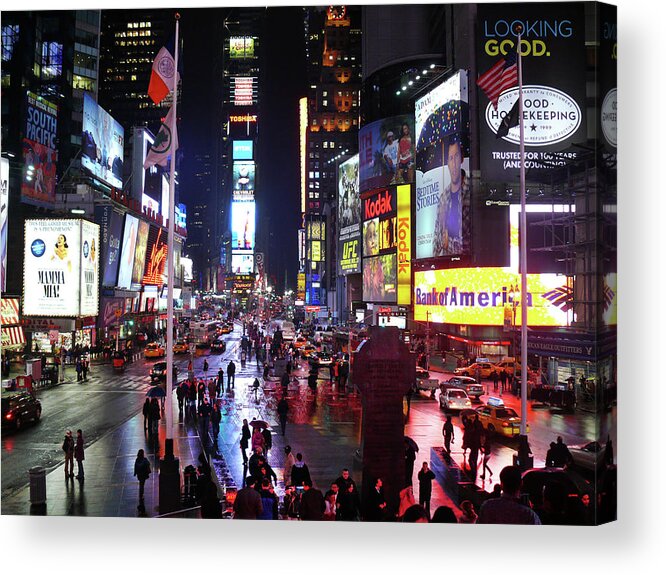 Times Square Acrylic Print featuring the photograph Times Square by Mike McGlothlen