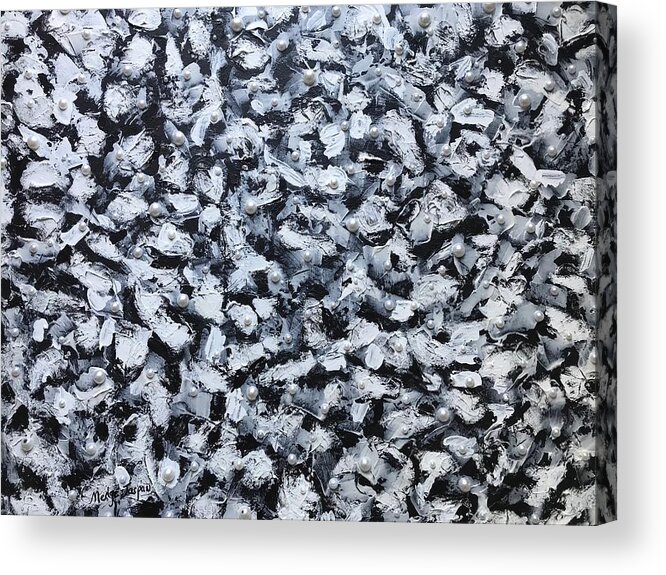 Black And White Acrylic Print featuring the painting Tout Simplement Chic by Medge Jaspan