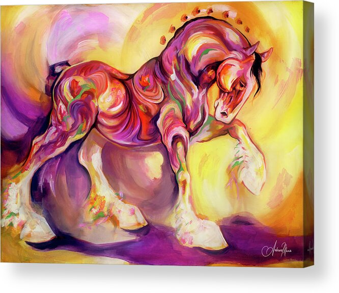 Horse Acrylic Print featuring the painting Tranquil Stride by Amberose Marie