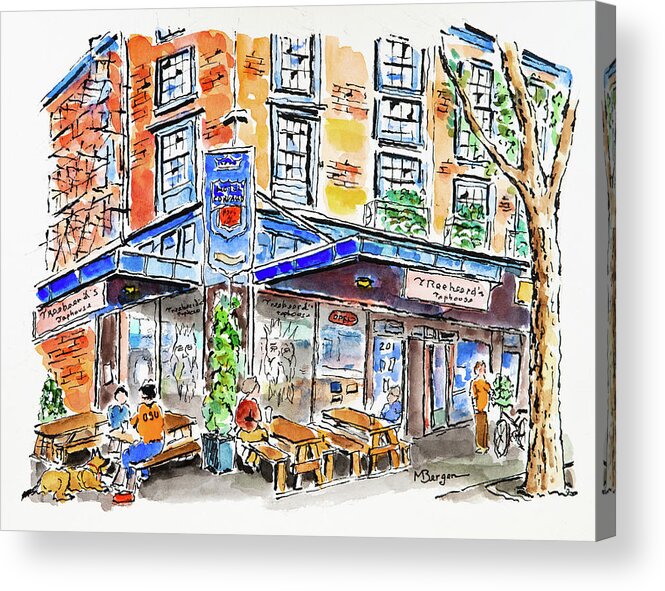 Treebeerd's Acrylic Print featuring the drawing Treebeerd's Taphouse by Mike Bergen