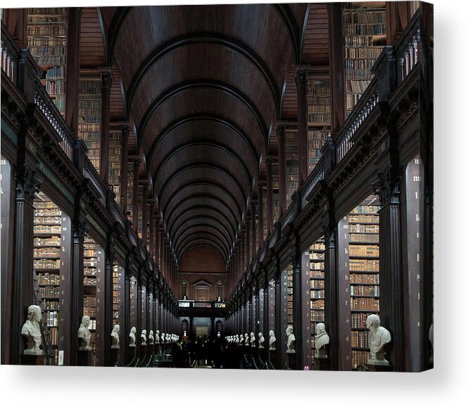 Library Acrylic Print featuring the photograph Trinity Library, Ireland by Arthur Oleary