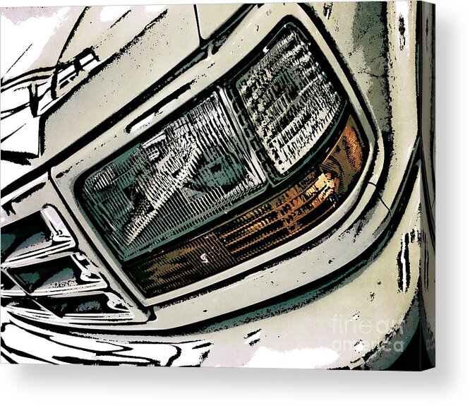 Truck Acrylic Print featuring the digital art Truck Headlight by Phil Perkins