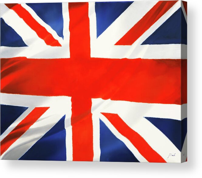 Uk Flag Acrylic Print featuring the painting Union Jack by Guido Borelli
