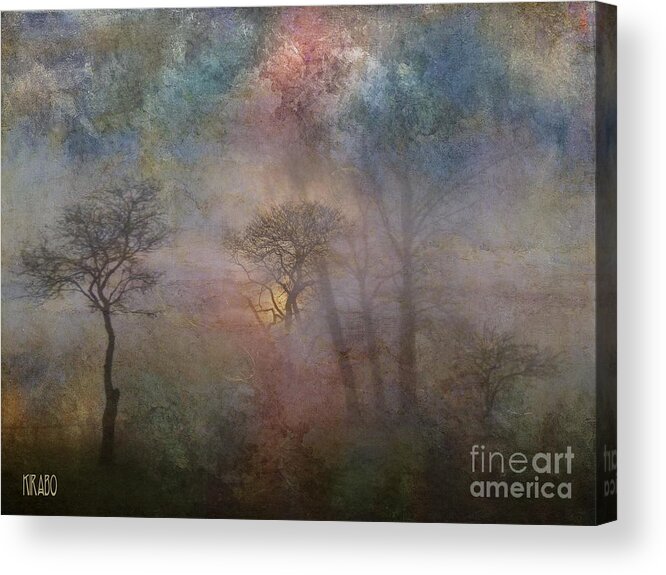 Mist Acrylic Print featuring the mixed media Untitled 2021-025 by Kira Bodensted