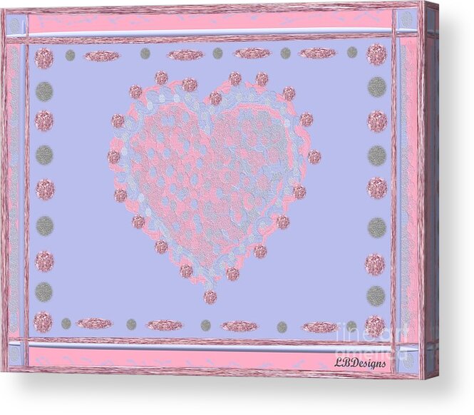 “arts And Design”; Gallery; “winter Plaid”; Holiday; “christmas Tree”; “new Year”; “valentine Day”; “abstract”; “modern Minimalism”; Winter Acrylic Print featuring the digital art Valentina Heart Deco by LBDesigns