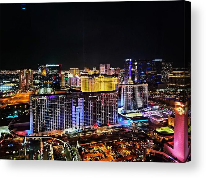 Vegas Lights Acrylic Print featuring the photograph Vegas baby by Shalane Poole