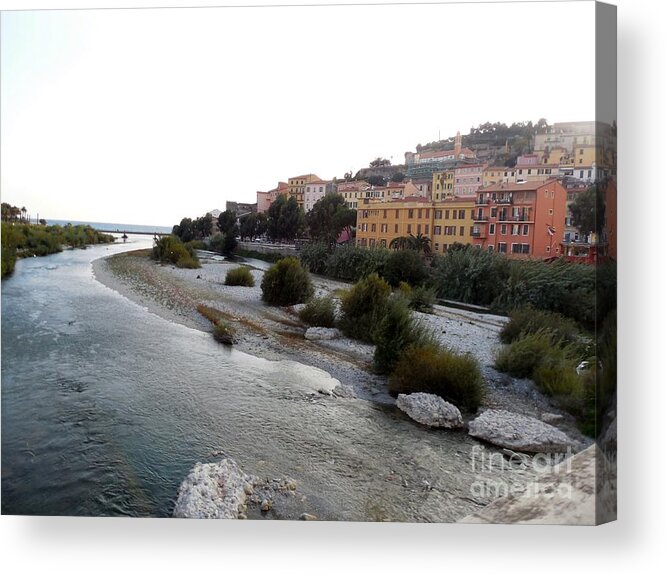Ventimiglia Acrylic Print featuring the photograph Ventimiglia Riverbank by Aisha Isabelle