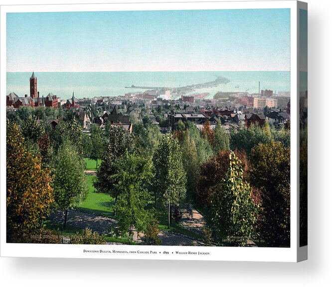 Duluth Acrylic Print featuring the photograph View of Duluth from Cascade Park, 1899 by William Henry Jackson
