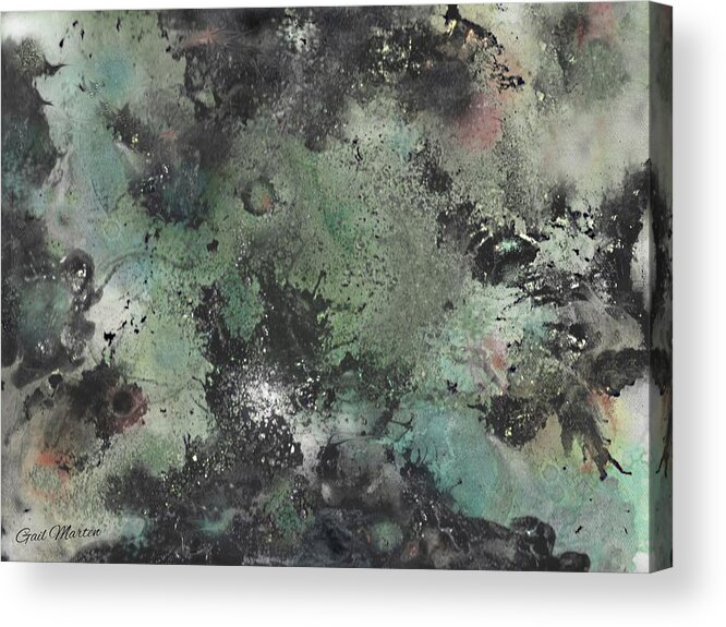 Expressive Abstract Acrylic Print featuring the painting Volcanic Spring by Gail Marten