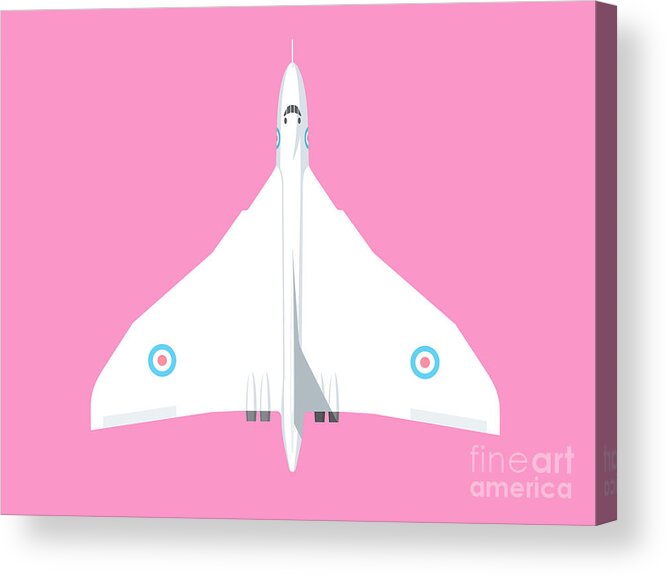 Aircraft Acrylic Print featuring the digital art Vulcan Jet Bomber - Antiflash Rose by Organic Synthesis