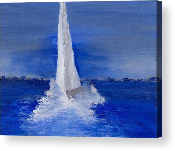 Sea Acrylic Print featuring the painting Wake by Frank Bright