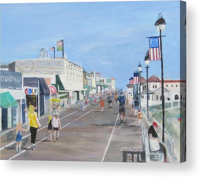Painting Acrylic Print featuring the painting Walking The Boards by Paula Pagliughi