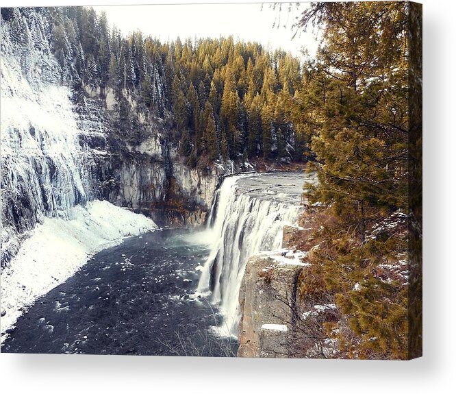 Winter Acrylic Print featuring the photograph Waterfall by Dietmar Scherf