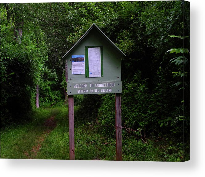 Welcome To The Connecticut Appalachian Trail Acrylic Print featuring the photograph Welcome to the Connecticut Appalachian Trail by Raymond Salani III